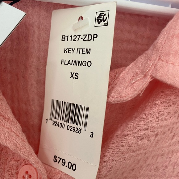 New Sanctuary Pink Button Down Top - Picture 3 of 6